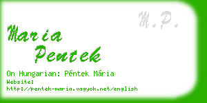 maria pentek business card